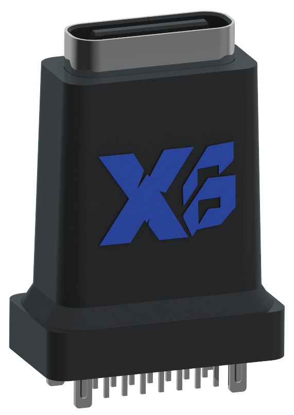 XB-TYPE C 16P-8-X XB DIP TYPE C插座USB 16P 立式防水Type c USB母座DIP H=17.5